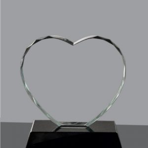 Engraved Crystal Heart Shape