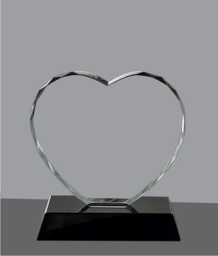Engraved Crystal Heart Shape